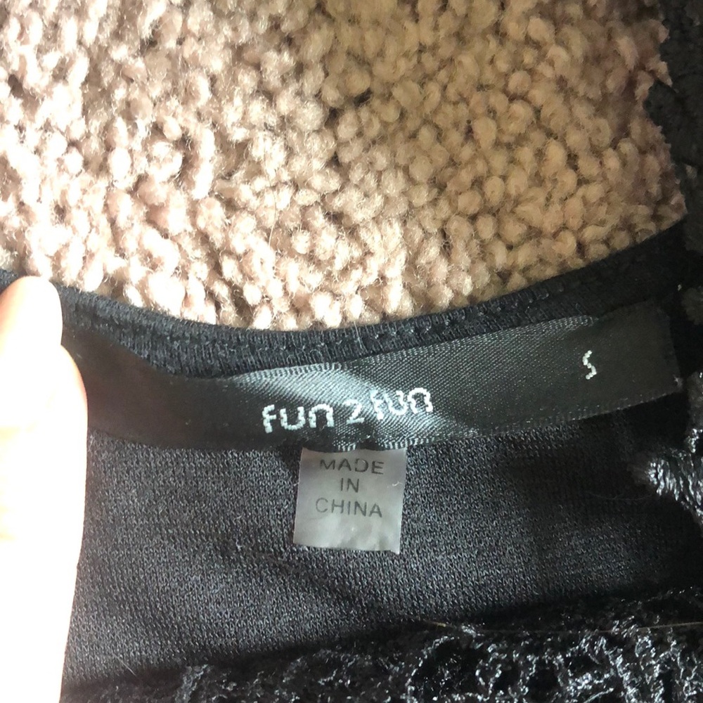 Modcloth black mini dress with lace neckline - Picture 4 of 5